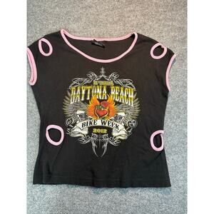 Daytona Beach Bike Week 2012 women’s cut out T shirt Size XL - 100% cotton